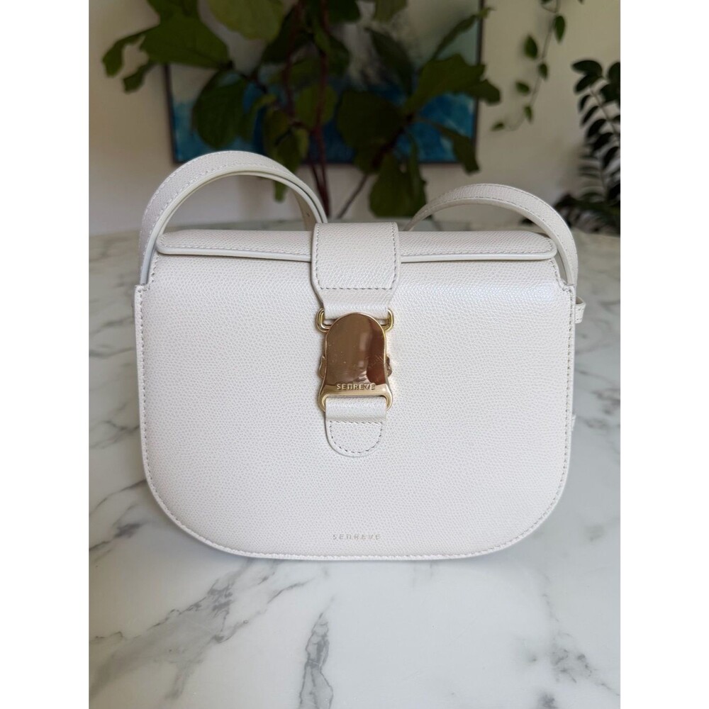 Senreve Cadence Crossbody Shoulder Bag Crème Cream Ivory Pebbled Leather & Gold